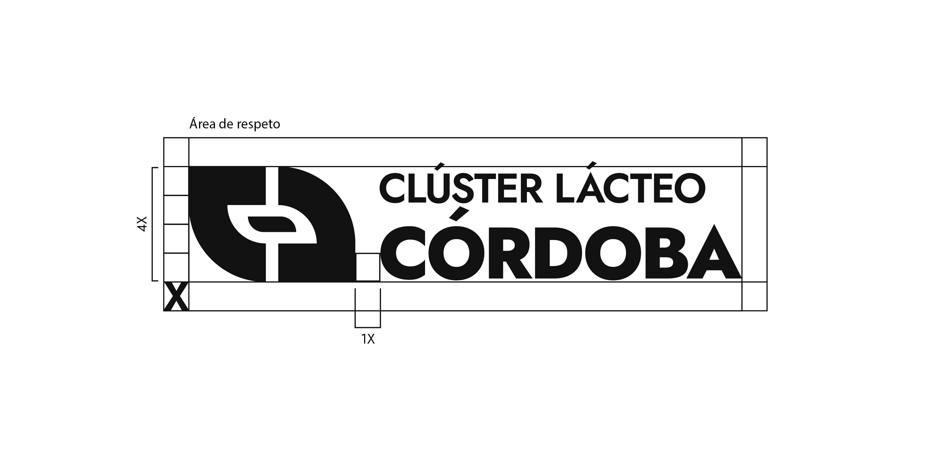 Logo con el área de respeto